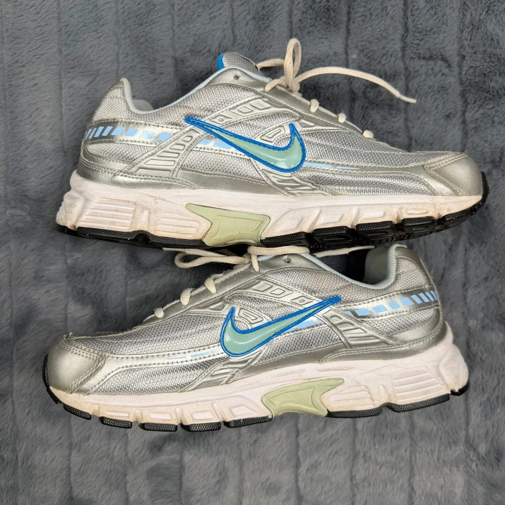 Nike Initiator Running Shoes Women 10 Silver Blue 395663-001 Y2K Dad Shoe